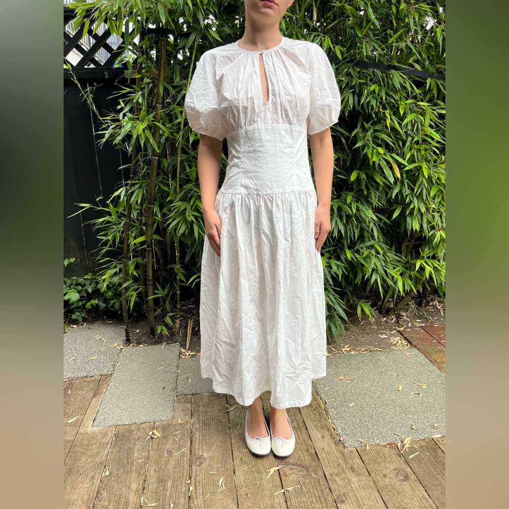 Most stunning white cotton dress